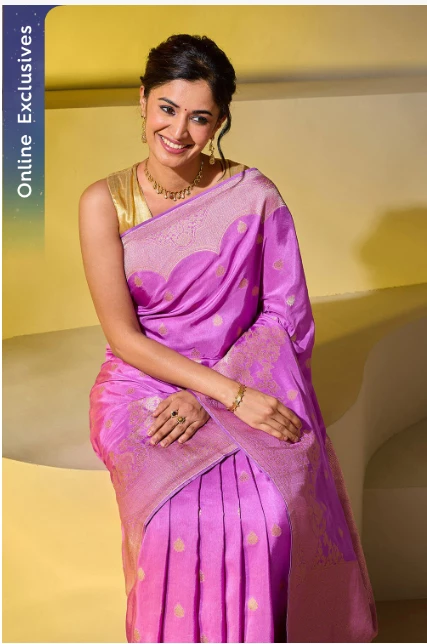 Light Violet Woven Viscose Saree