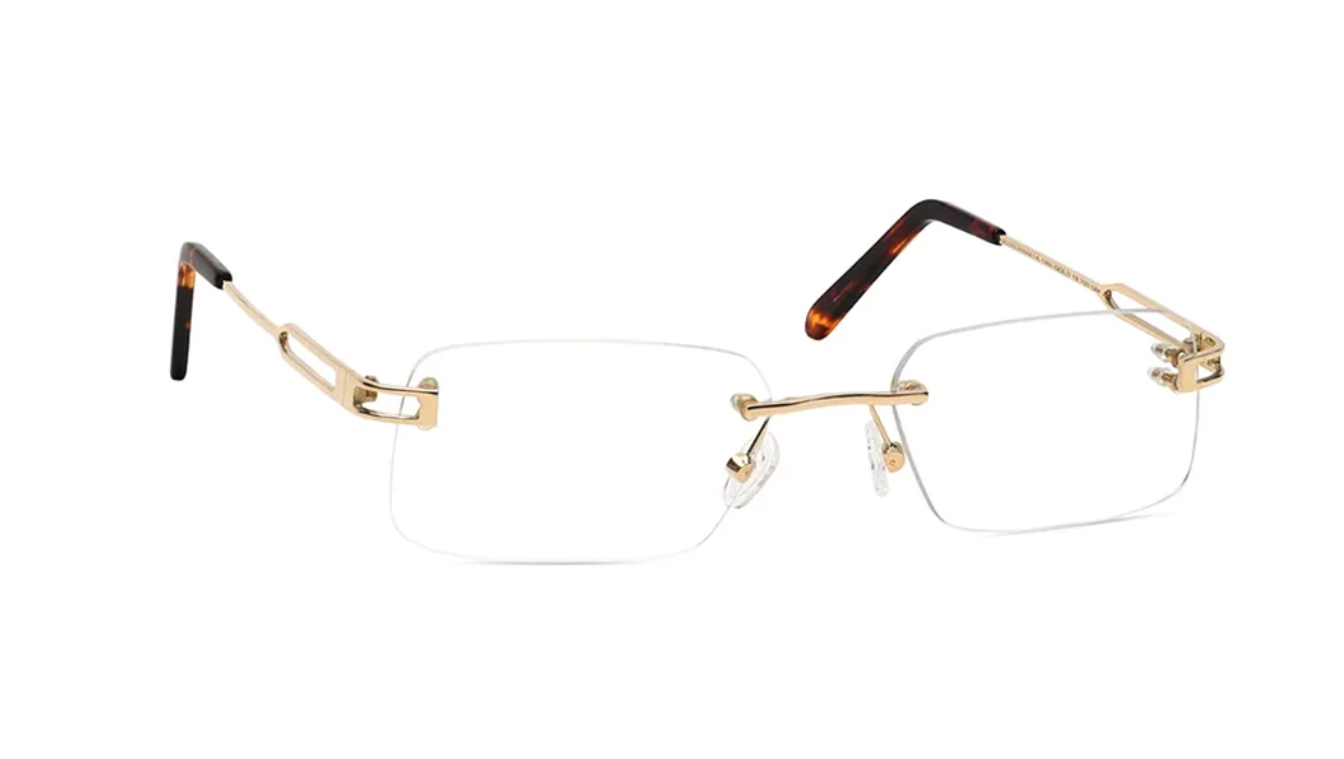 Gold Rimless Unisex Eyeglasses (TG035URMA1A|54)