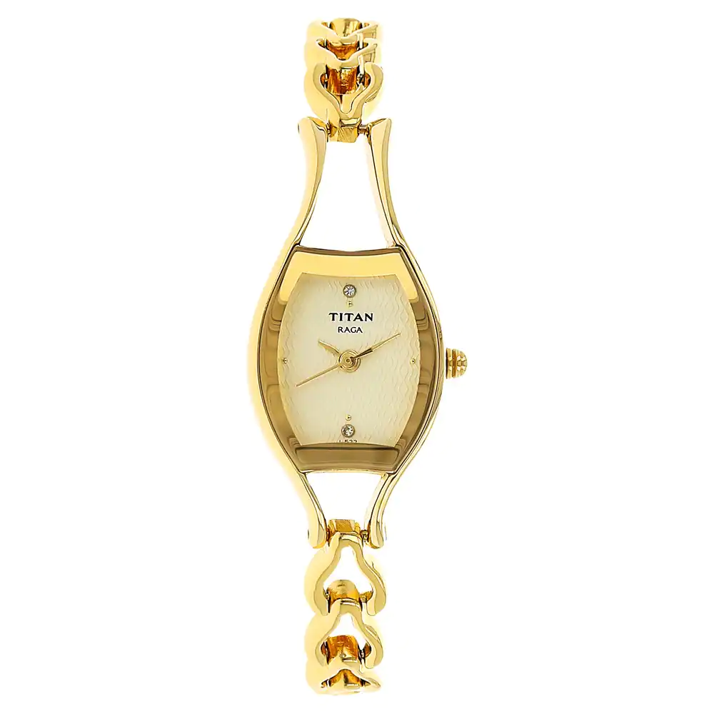 Raga Champagne Dial Metal Strap Watch | TITAN