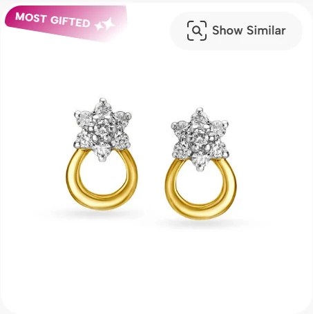 14KT Yellow Gold Diamond Stud Earrings