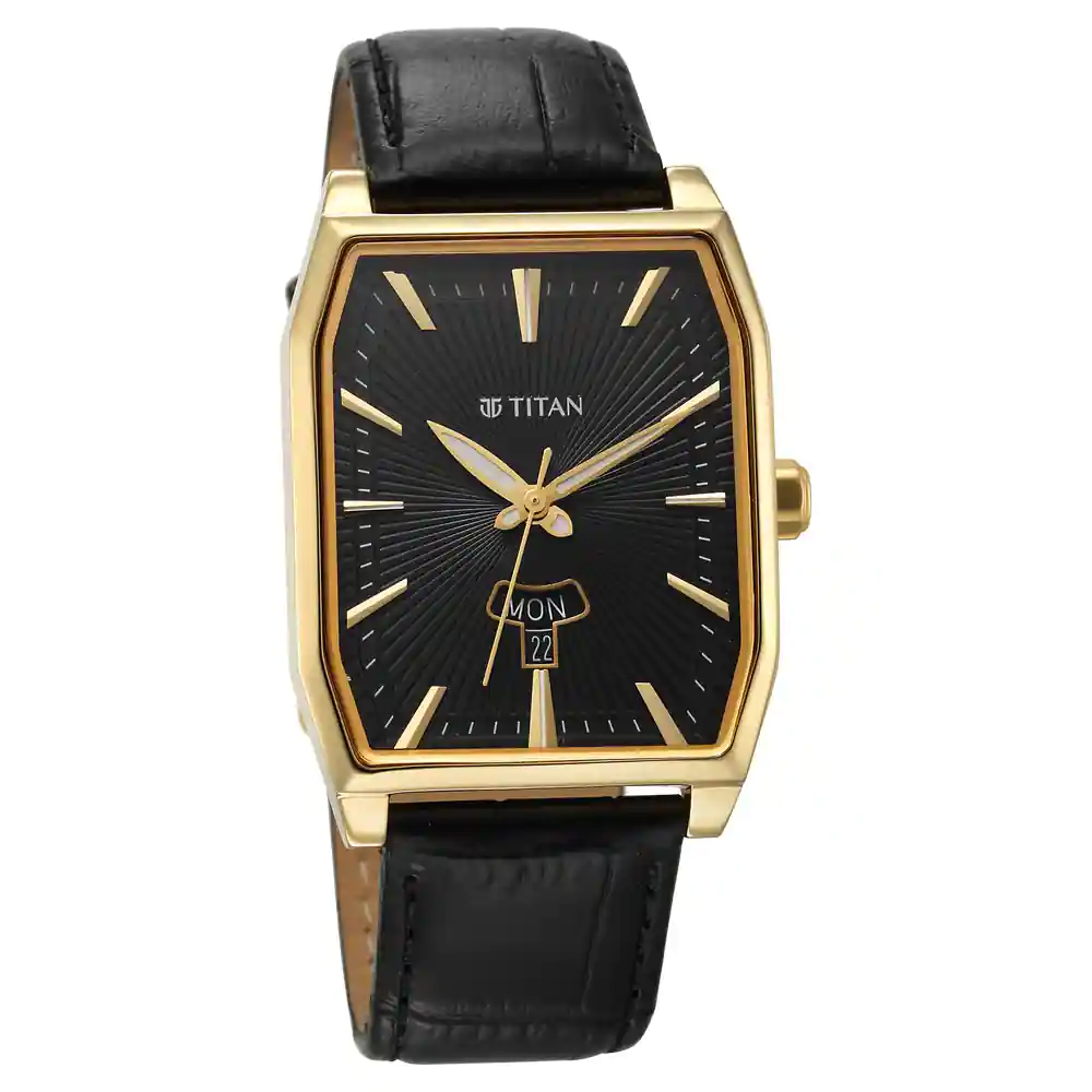 Titan Regalia Opulent Quartz Analog with Day and Date Watch for Men With Brown Colour Leather Strap