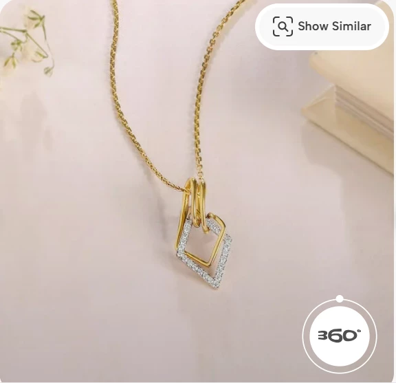 Geometric Charm Gold & Diamond Pendant