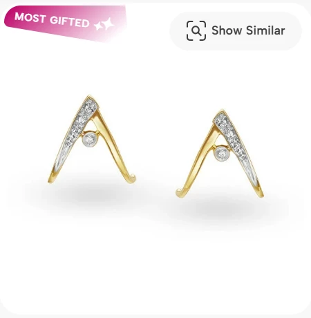 Mia by Tanishq 14KT Yellow Gold Diamond Stud Earrings