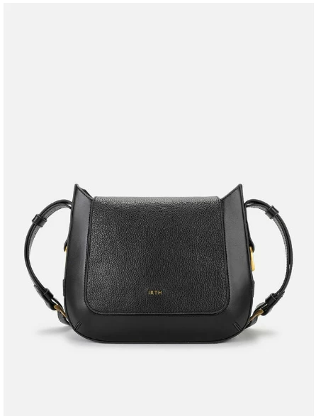 Layla Leather Sling Bag - Black