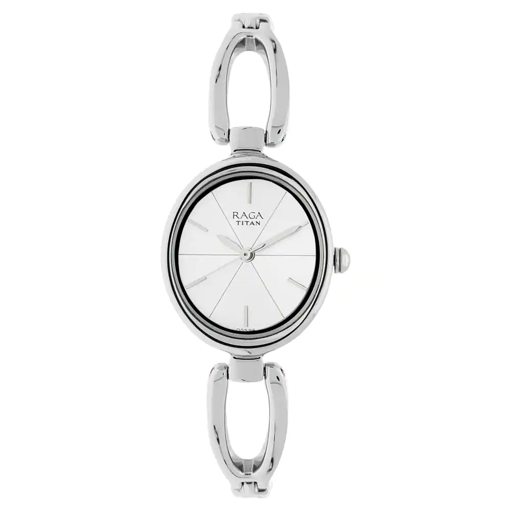 Raga Viva Silver Dial Metal Strap Watch | TITAN