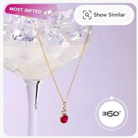 Classically Chic 14KT Ruby & Diamond Pendant